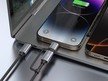 Fekete Techancy 2 az 1-ben USB-C töltőkábel