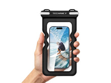 Bolsa Impermeavel Insuflavel para Telemovel Techancy TU7454, 7 Polegadas, IPX8, Ate 30m, Flutuante, Ecra Tatil, Preto-1