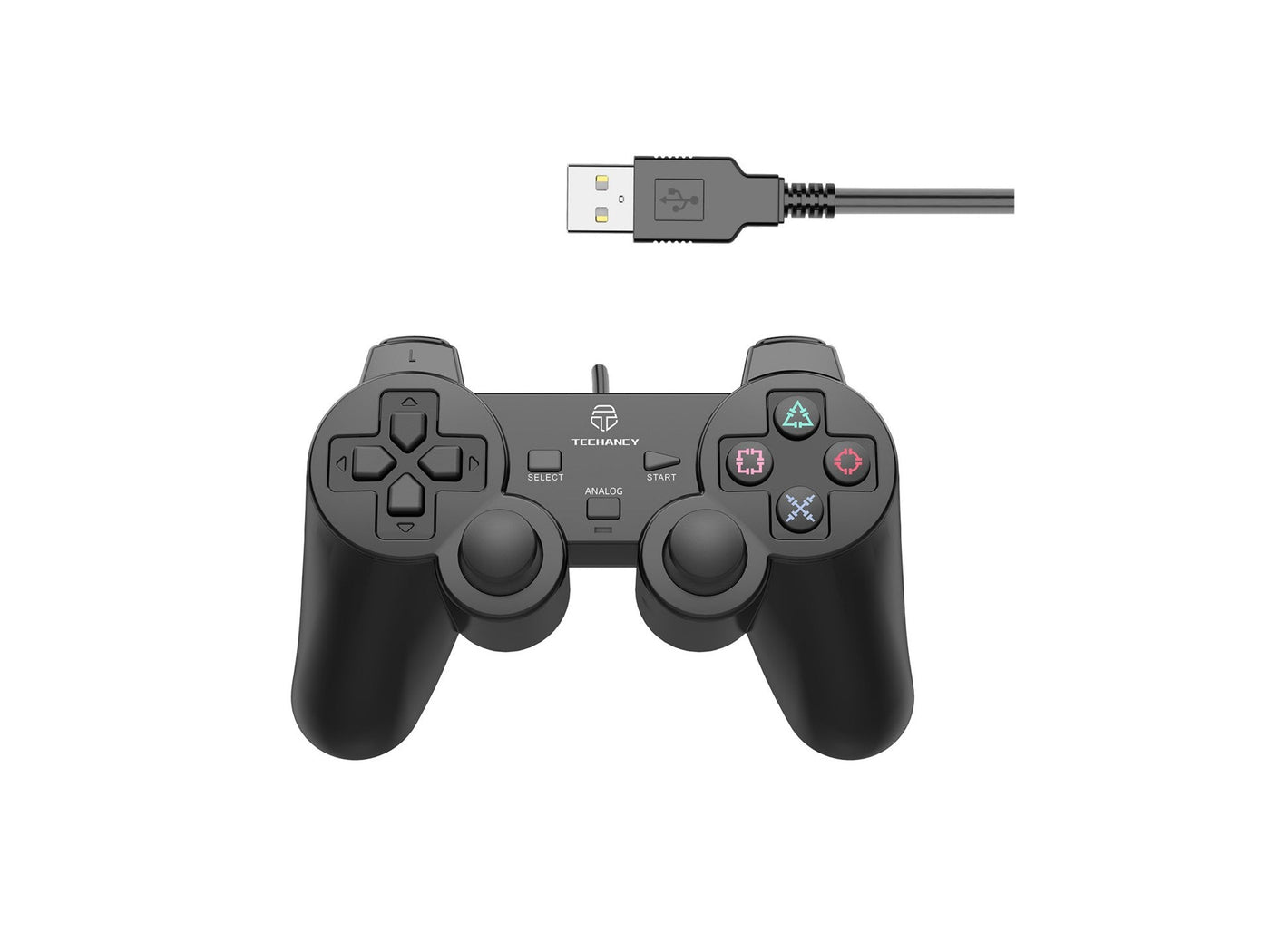 Fekete Techancy TX1700 vezetékes PC gamepad