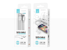 Fehér Techancy USB-A–Micro USB kábel