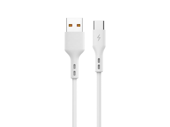 Fehér Techancy USB-A–USB-C gyorstöltő kábel