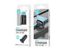 Fekete Techancy TC6417 mini autós töltő két USB-porttal