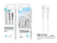 Fehér Techancy USB-C–Lightning kábel