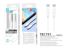Fehér Techancy USB-C adatkábel 1 m