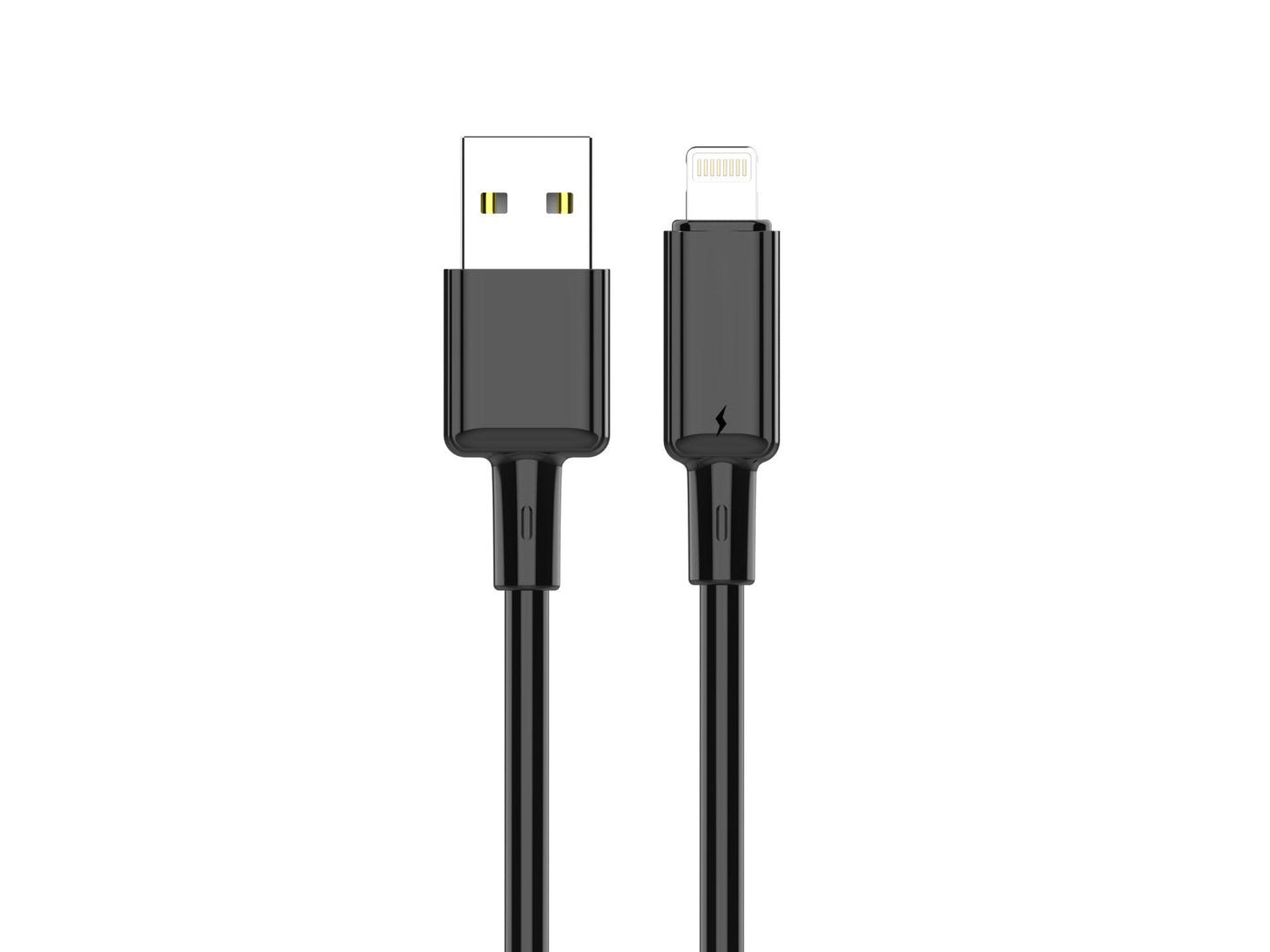 Fekete Techancy USB-A–Lightning kábel iPhone-hoz