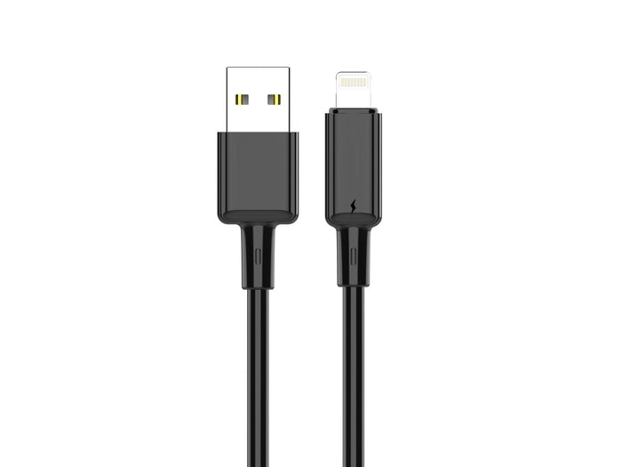 Fekete Techancy USB-A–Lightning kábel iPhone-hoz