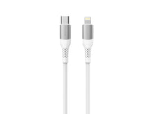 Fehér Techancy USB-C–Lightning fonott kábel