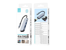 Techancy Hub USB-C 4 em 1 KT2908 com HDTV, PD, USB 3.0 e USB 2.0, Compativel com PC e Telemovel, Cinzento-4