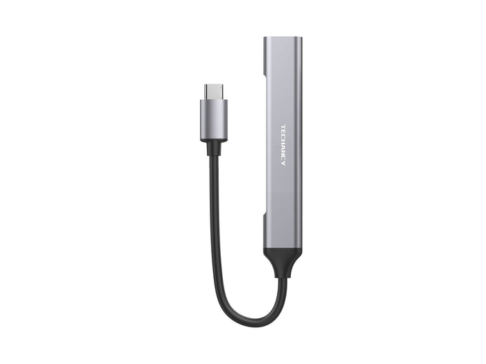 Szürke Techancy KT2902 USB-C hub 4 USB-porttal