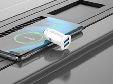Fehér Techancy TC6417 mini autós töltő két USB-porttal
