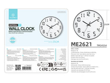 Techancy ME2621 fehér falióra fekete számokkal