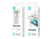 Fehér Techancy USB-A–Lightning kábel 3 m hosszban