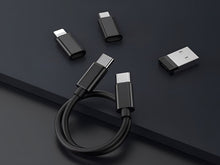 Fekete Techancy TV3757 USB-C OTG kábelkészlet adapterekkel