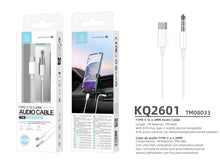 Fehér Techancy USB-C–3,5 mm audio kábel