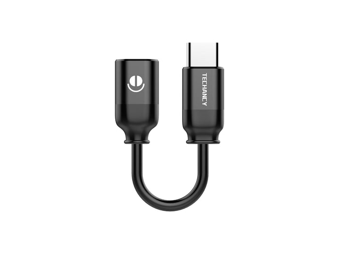 Fekete Techancy USB-C–3,5 mm audio adapter