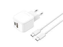 Fehér Techancy gyorstöltő USB-C kábellel