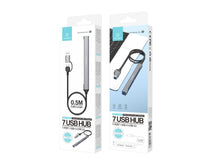 Szürke Techancy KT2903 USB hub 7 porttal