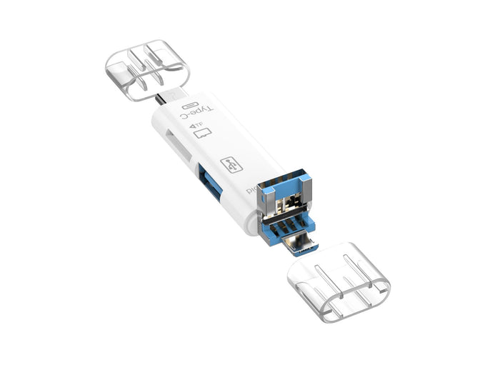 Fehér Techancy KJ8810 OTG kártyaolvasó adapter