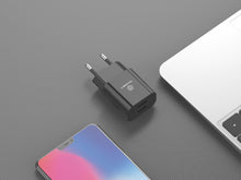 Fekete Techancy TA2790 fali töltő két USB-porttal