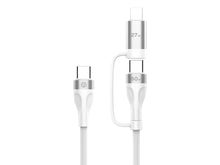 Fehér Techancy 2 az 1-ben USB-C töltőkábel