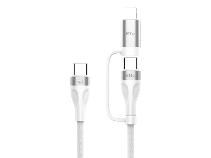 Fehér Techancy 2 az 1-ben USB-C töltőkábel