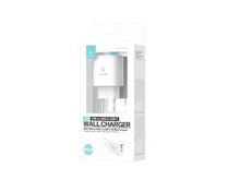 Fehér Techancy TA2821 USB-A és USB-C fali töltő