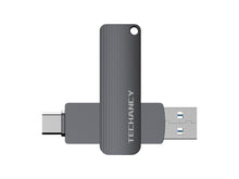 Szürke Techancy 128 GB USB 3.2 pendrive USB-C és USB-A csatlakozóval