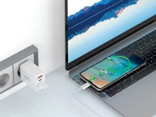 Fehér Techancy TA2822 USB-A és USB-C fali töltő