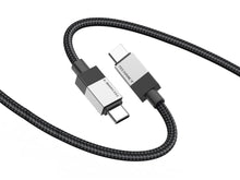 Fekete Techancy USB-C–USB-C kábel fonott kialakítással