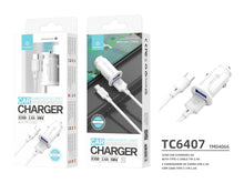 Fehér Techancy TC6407 mini autós töltő USB-C kábellel