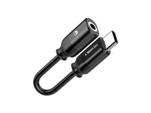Fekete Techancy USB-C–3,5 mm audio adapter