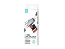 Szürke Techancy KJ8812 USB-A és USB-C kártyaolvasó