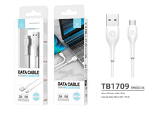 Fehér Techancy Micro USB adatkábel 1 méteres hosszban