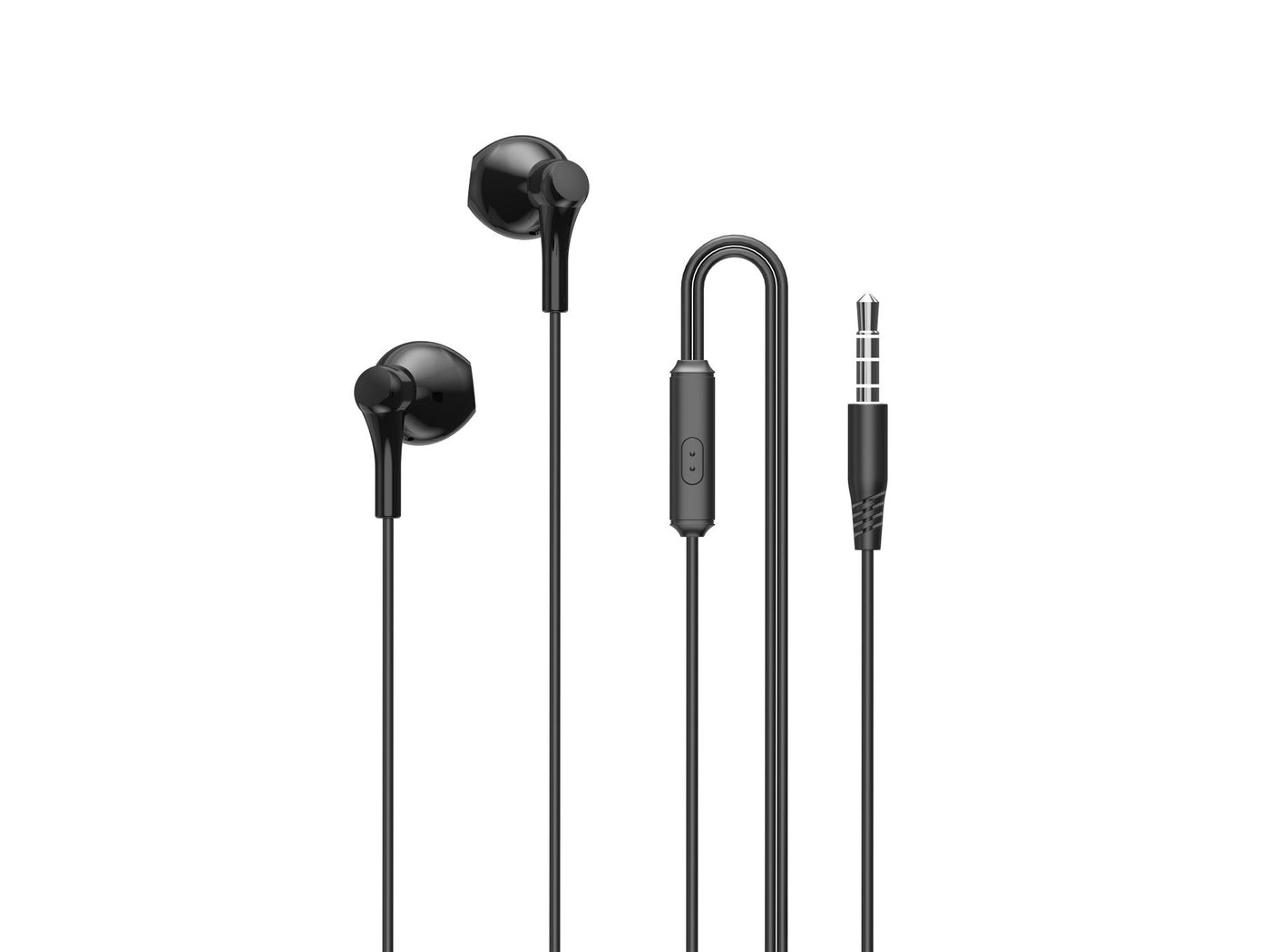 Fekete Techancy TD8088 vezetékes fülhallgató mikrofonnal