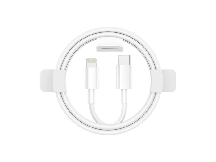 Fehér Techancy USB-C–Lightning adat- és töltőkábel