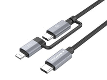 Fekete Techancy 2 az 1-ben USB-C töltőkábel