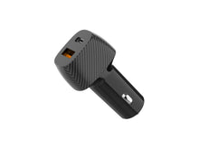 Fekete Techancy autós töltő USB-A és USB-C porttal