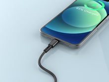 Fekete Techancy USB-A–Lightning kábel 1,2 m hosszban