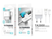 Fehér Techancy USB-A töltő USB-C kábellel