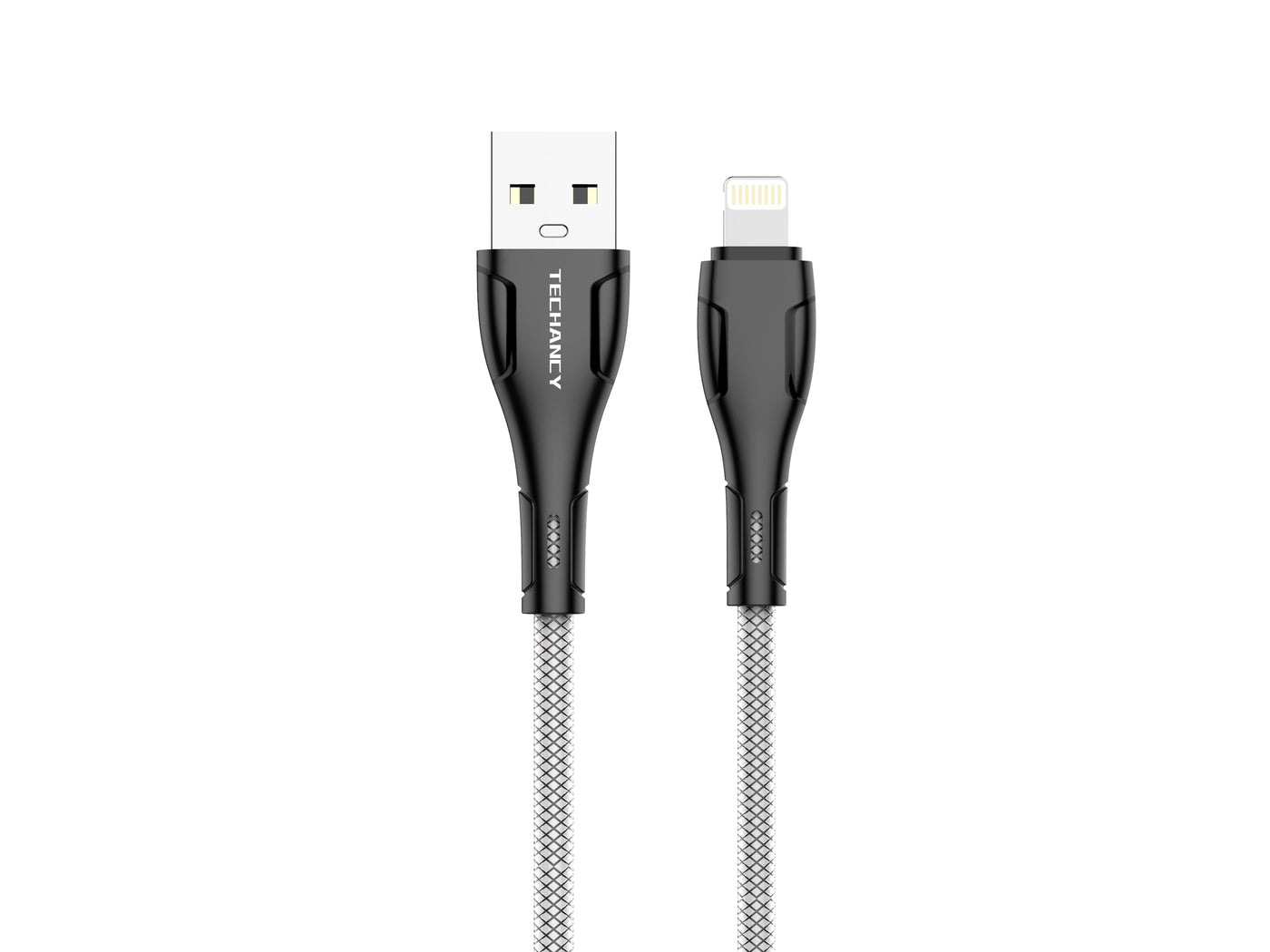 Fekete Techancy USB-A–Lightning adatkábel