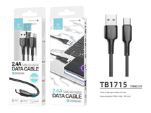 Fekete Techancy USB-A–USB-C adatkábel