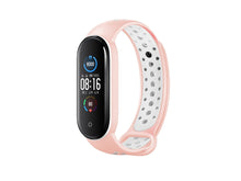 Rózsaszín-fehér Techancy szilikon óraszíj Mi Band 3/4-hez