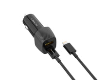 Fekete Techancy autós töltő USB és USB-C porttal