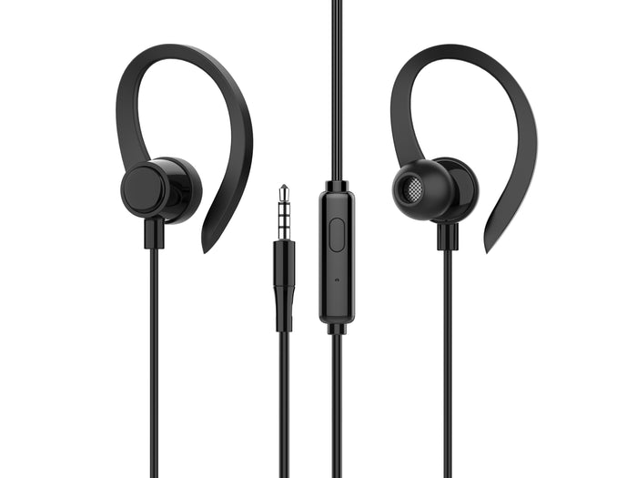 Fekete Techancy TD8058 vezetékes fülhallgató mikrofonnal