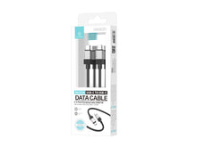 Fekete Techancy USB-C–USB-C kábel fonott kialakítással