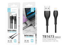 Fekete Techancy USB-A–Lightning adatkábel