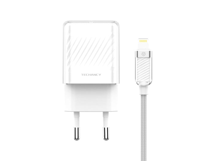 Fehér Techancy TA2816 USB-C gyorstöltő kábellel