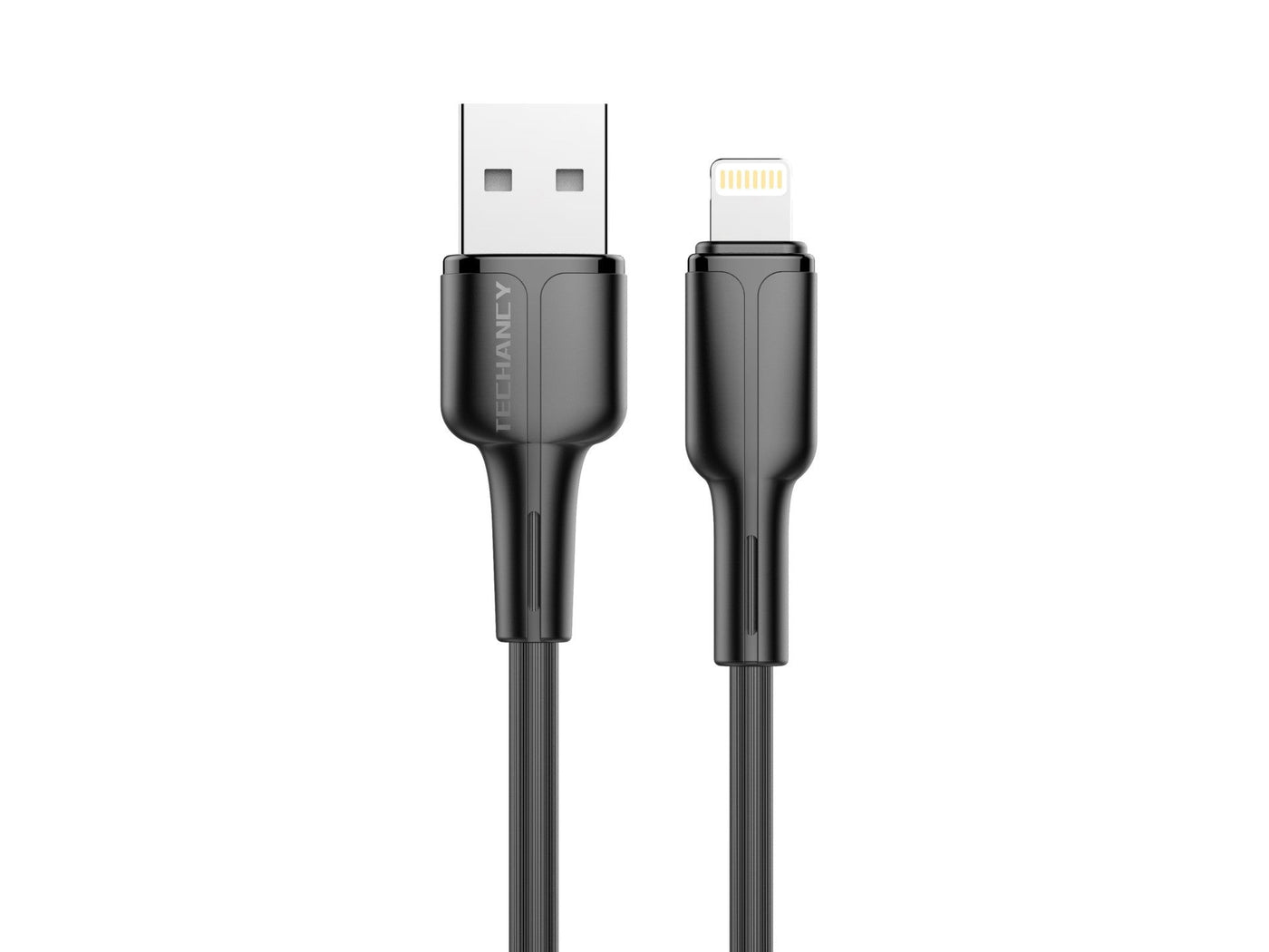 Fekete Techancy USB-A–Lightning adatkábel