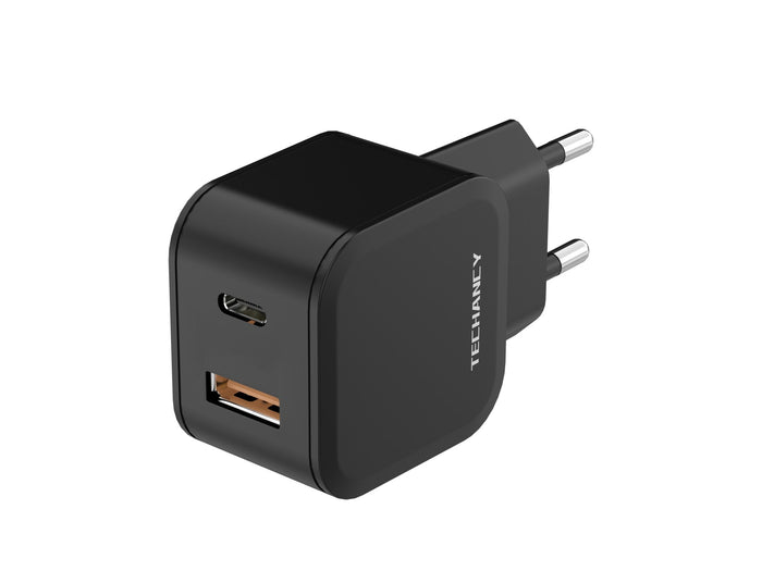 Fekete Techancy TA2813 kétportos gyorstöltő