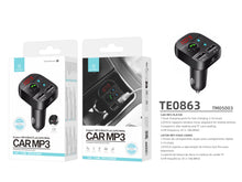 Fekete Techancy TE0863 autós Bluetooth FM-transzmitter